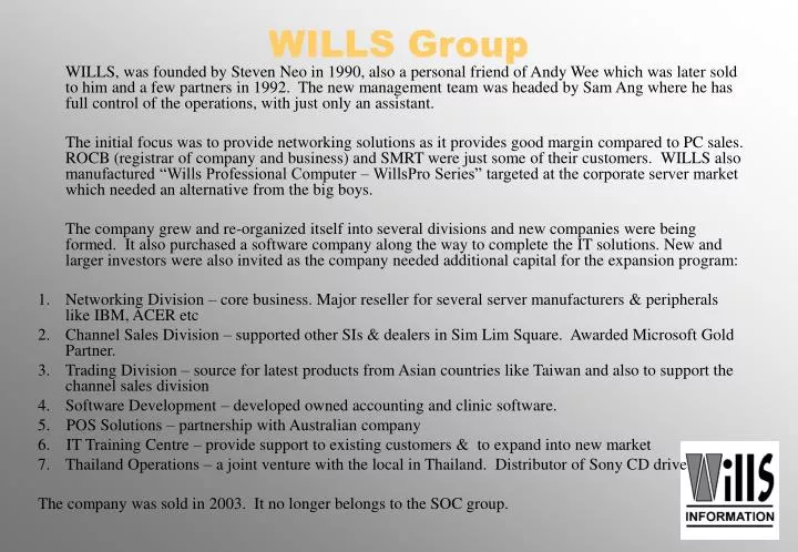 wills group