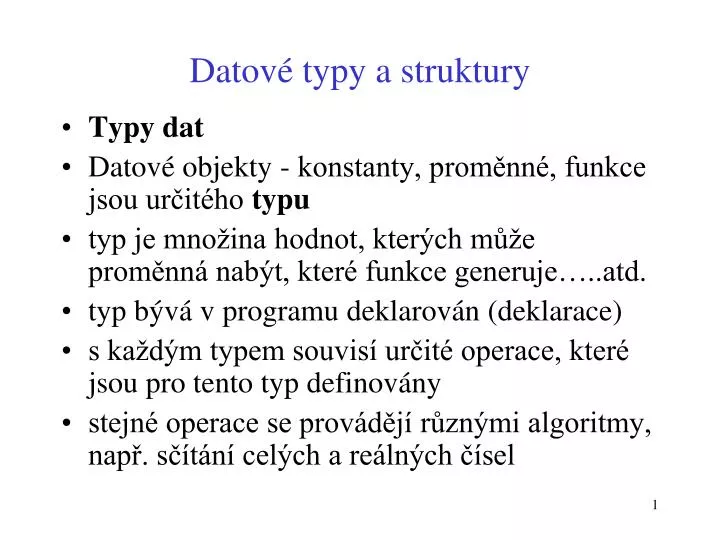 datov typy a struktury