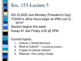 Soc. 153-Lecture 5