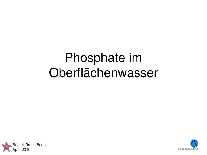 phosphate im oberfl chenwasser