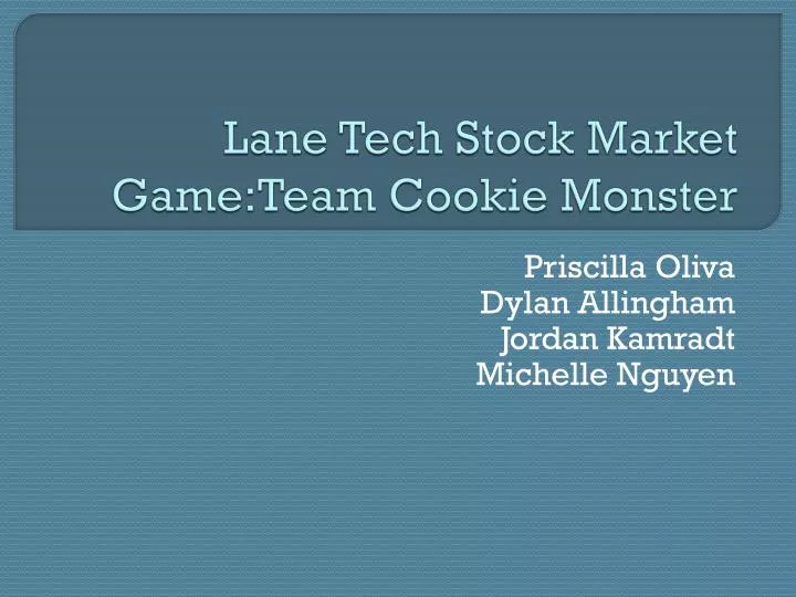 lane tech stock market game team cookie monster