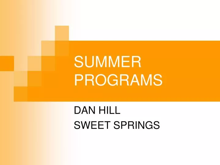 summer programs