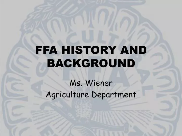 ffa history and background