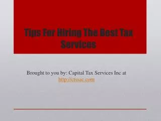 Tips For Hiring The Best Tax Services