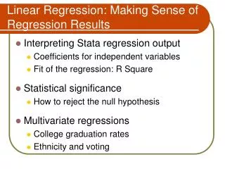 Linear Regression: Making Sense of Regression Results
