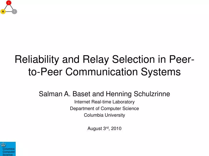 reliability and relay selection in peer to peer communication systems