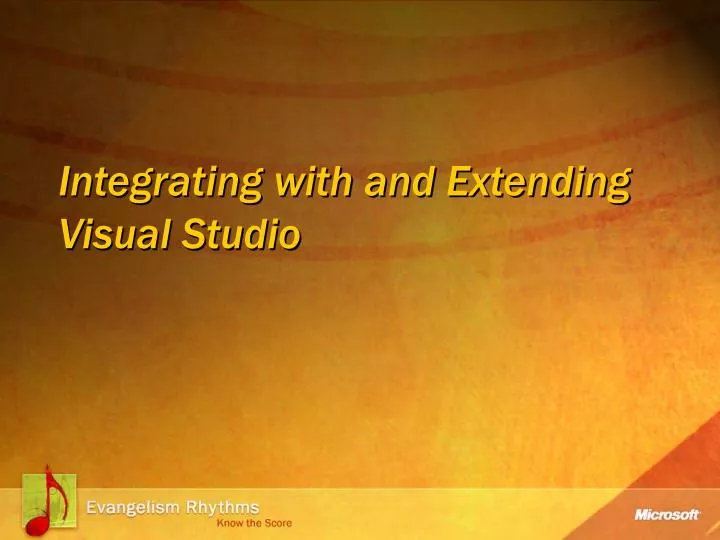 integrating with and extending visual studio