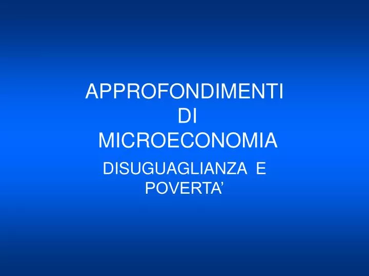 approfondimenti di microeconomia