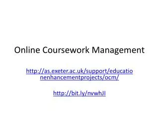 Online Coursework Management