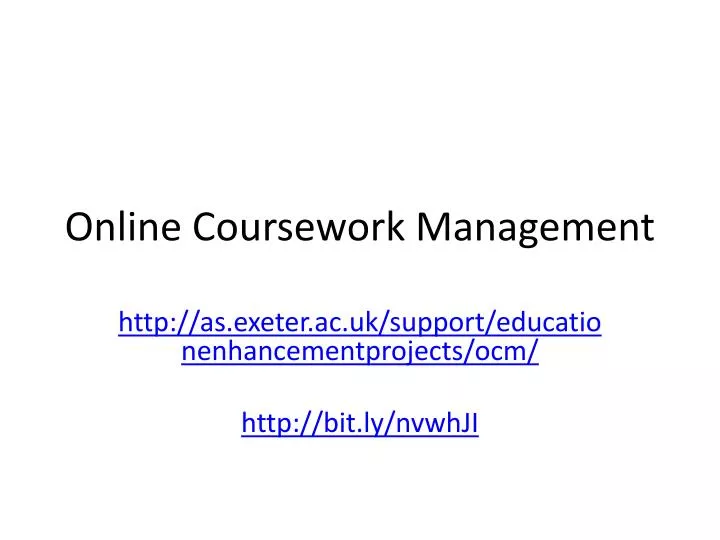 online coursework management