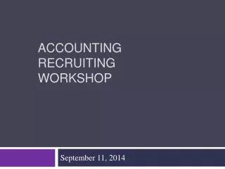 Accounting Recruiting Workshop