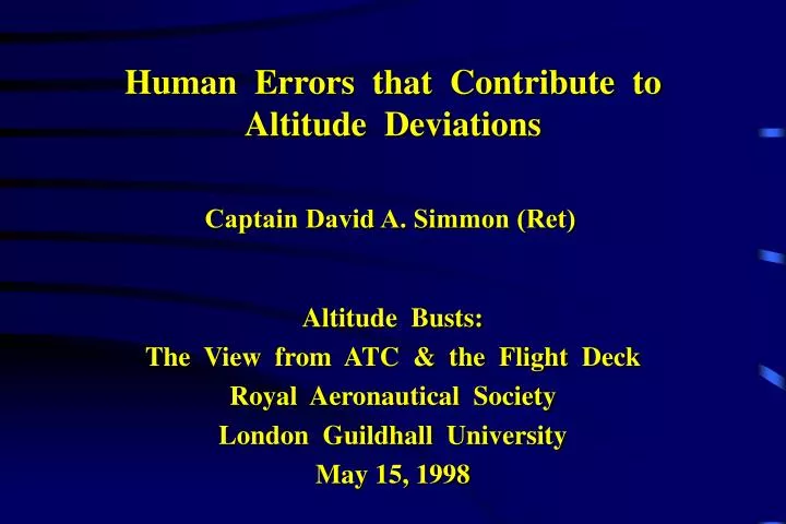 human errors that contribute to altitude deviations