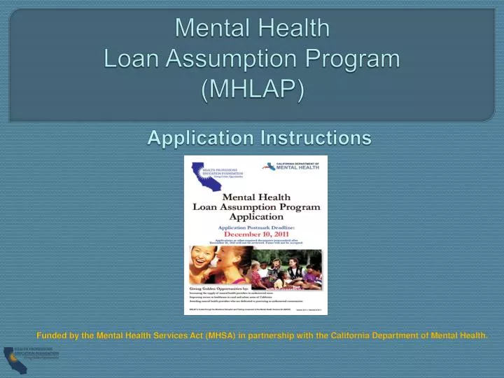 mental health loan assumption program mhlap