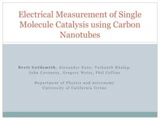Electrical Measurement of Single Molecule Catalysis using Carbon Nanotubes