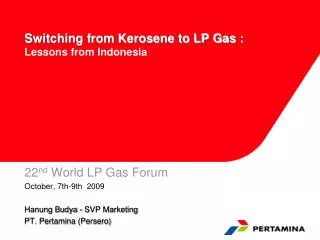 Switching from Kerosene to LP Gas : Lessons from Indonesia