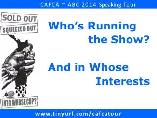 CAFCA ~ ABC 2014 Speaking Tour