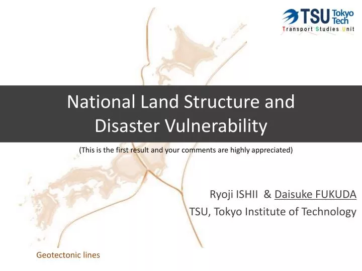 national land structure and disaster vulnerability