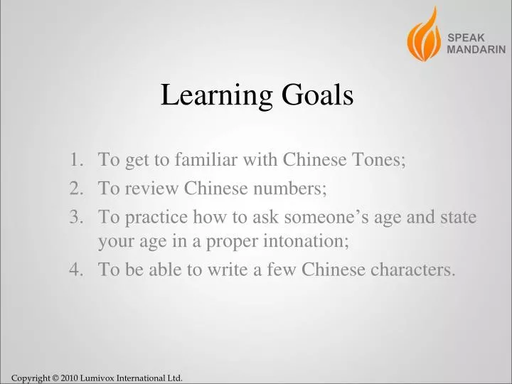 learning goals