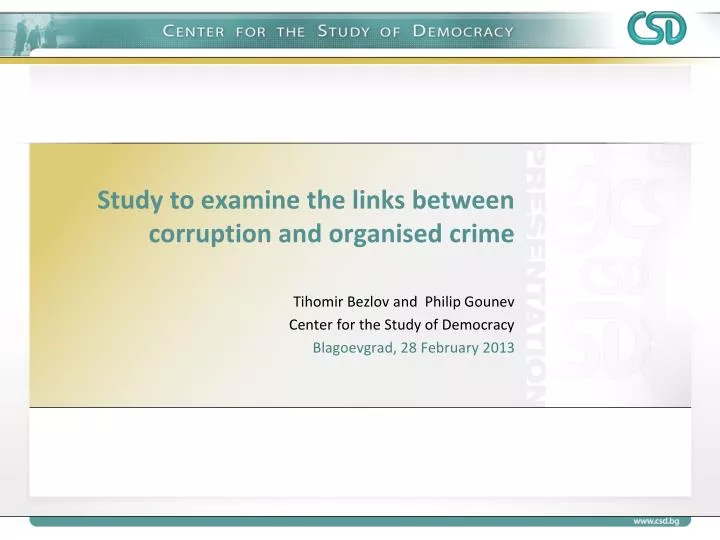 study to examine the links between corruption and organised crime