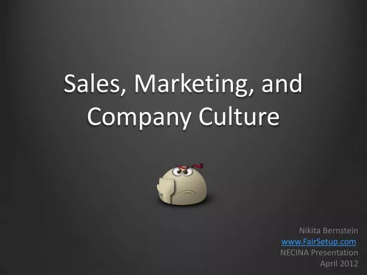 sales marketing and company culture