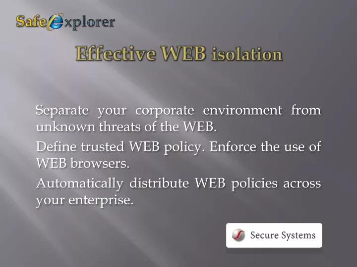 effective web isolation