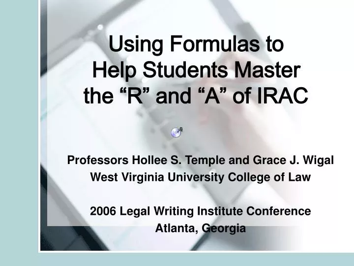 using formulas to help students master the r and a of irac