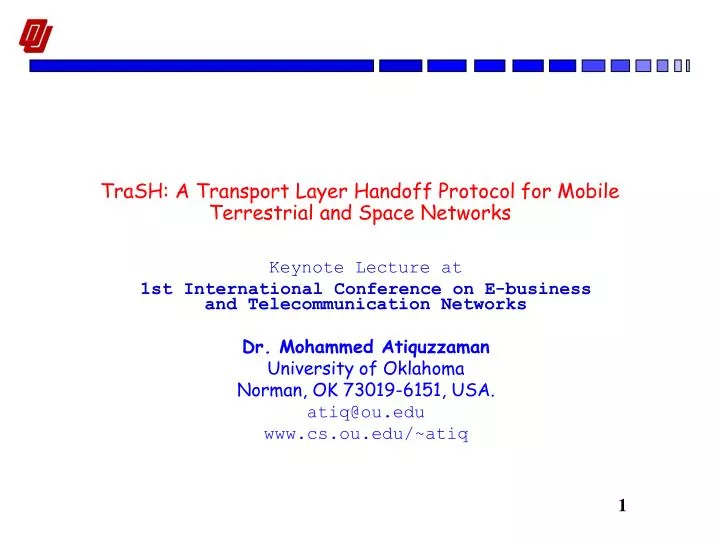 trash a transport layer handoff protocol for mobile terrestrial and space networks