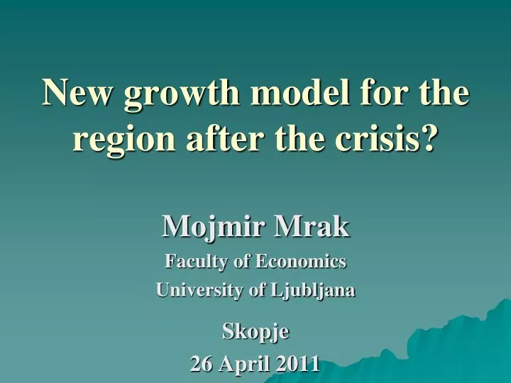 new growth model for the region after the crisis