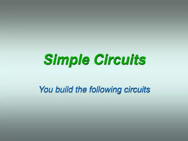 simple circuits