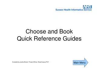 Choose and Book Quick Reference Guides