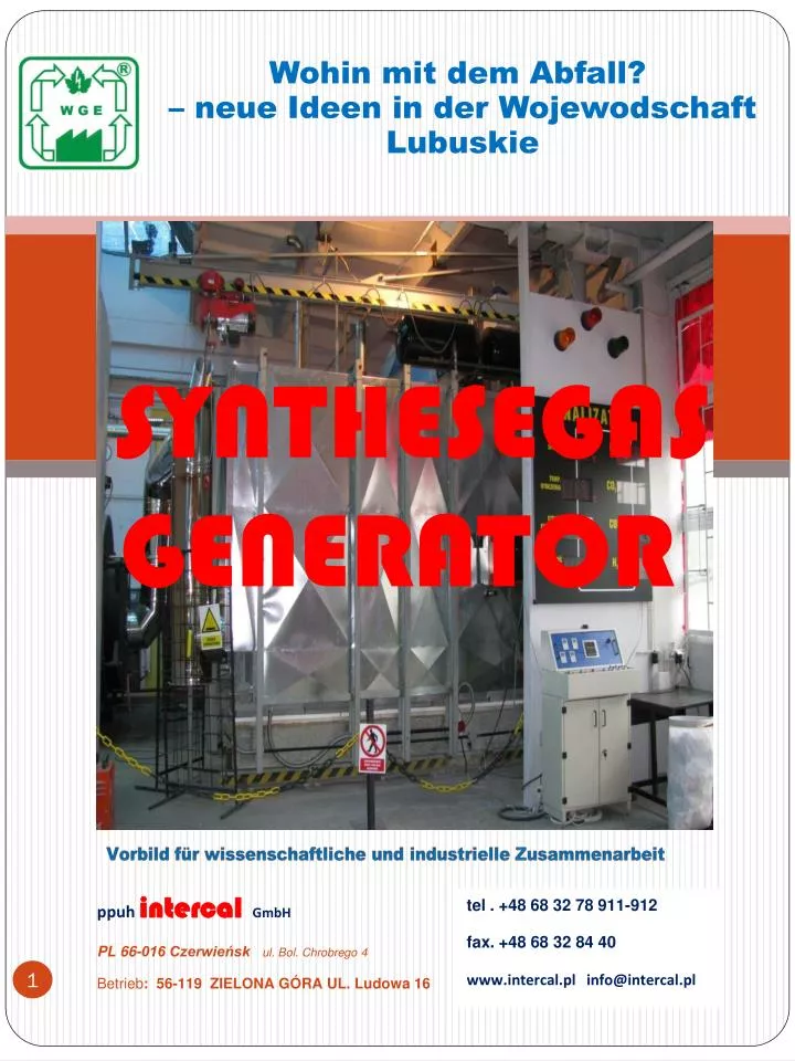 synthesegas generator