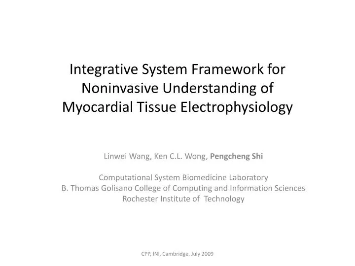 integrative system framework for noninvasive understanding of myocardial tissue electrophysiology