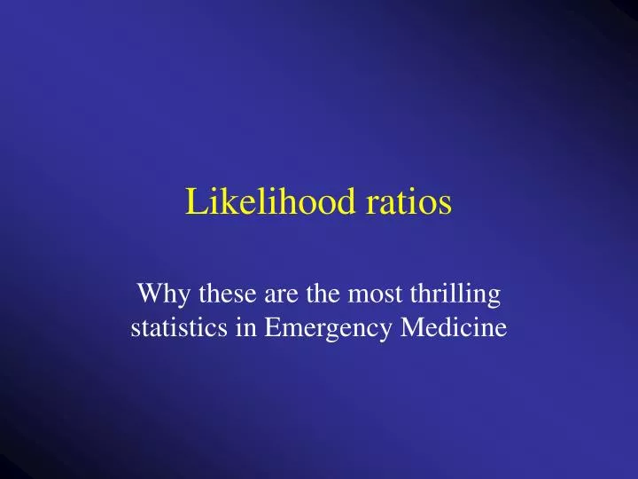 likelihood ratios