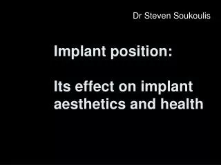 Implant position: Its effect on implant aesthetics and health