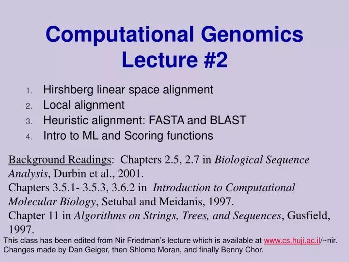 computational genomics lecture 2