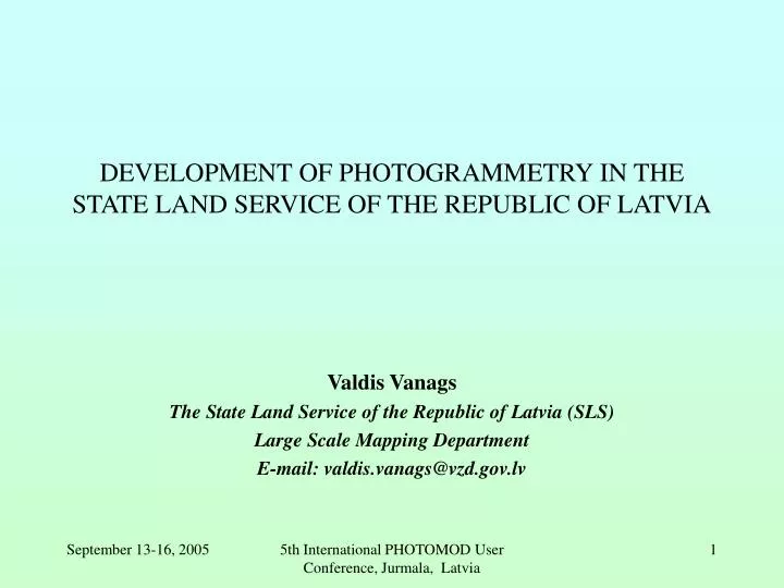 development of photogrammetry in the state land service of the republic of latvia