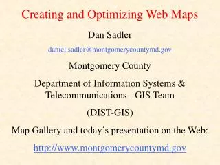 Dan Sadler daniel.sadler@montgomerycountymd Montgomery County