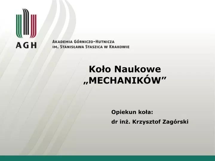 ko o naukowe mechanik w