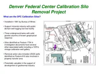 Denver Federal Center Calibration Silo Removal Project