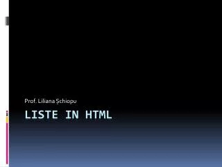 Liste in HTML