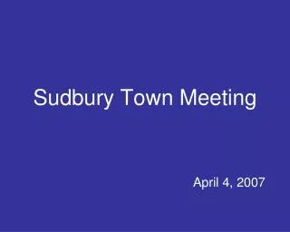 Sudbury Town Meeting