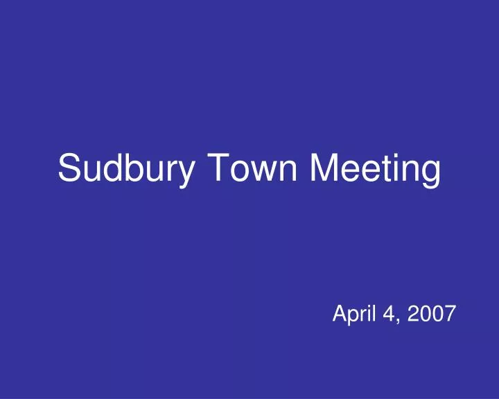 sudbury town meeting