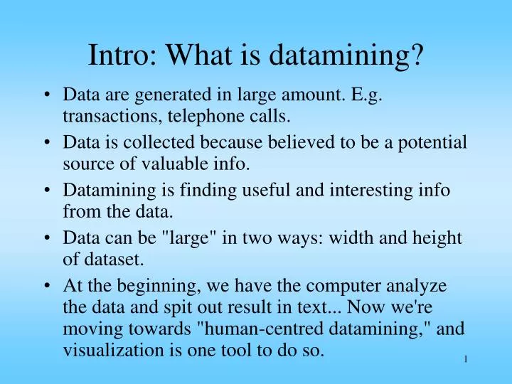 intro what is datamining
