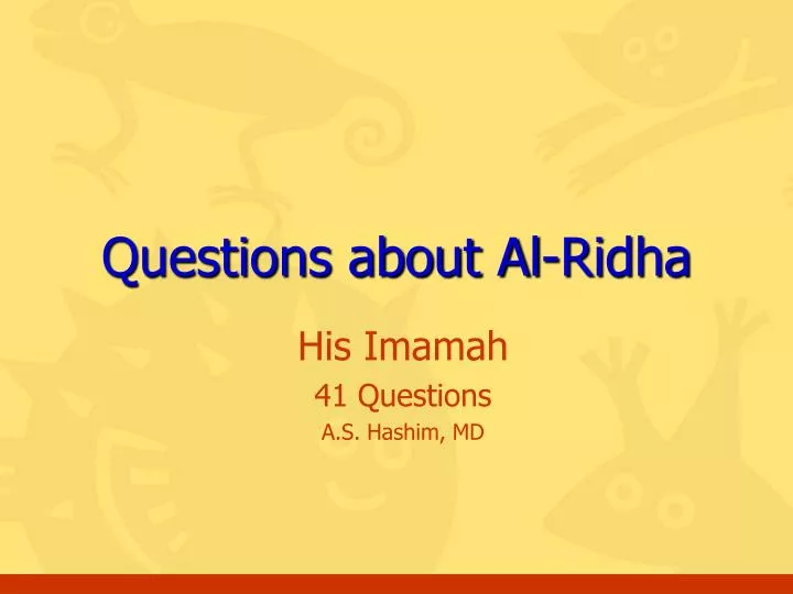 questions about al ridha