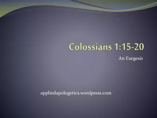 Colossians 1:15-20