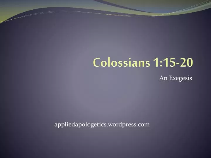 colossians 1 15 20