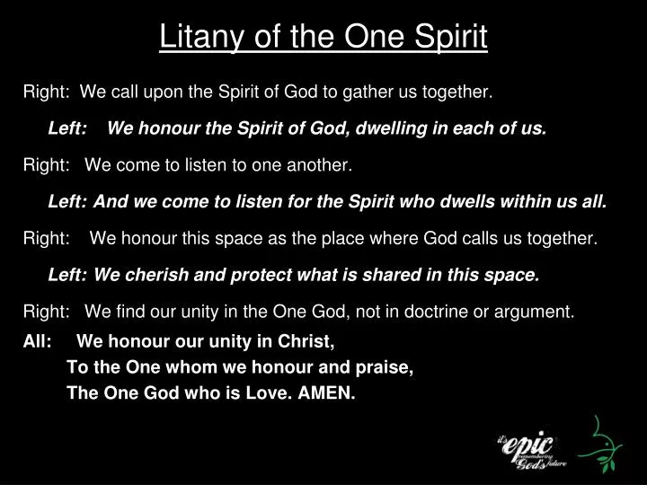 litany of the one spirit