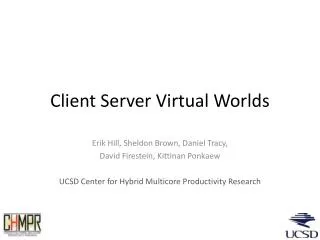Client Server Virtual Worlds