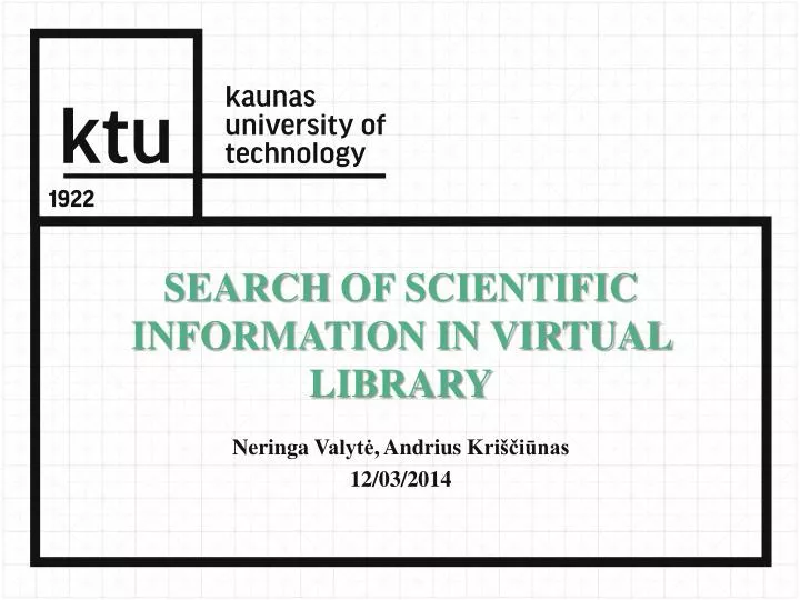 search of scientific information in virtual library