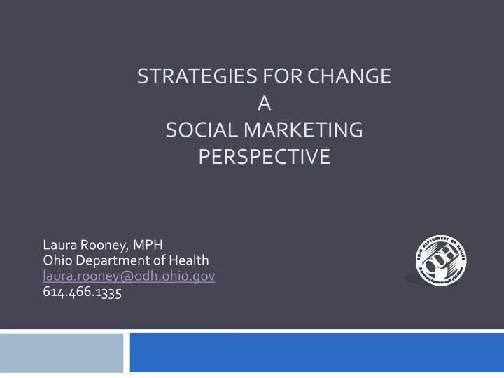 strategies for change a social marketing perspective